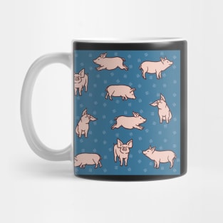 Prussian Blue Pigs Mug